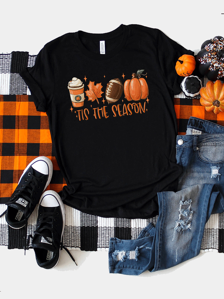 Halloween Pumpkin Letter Tee