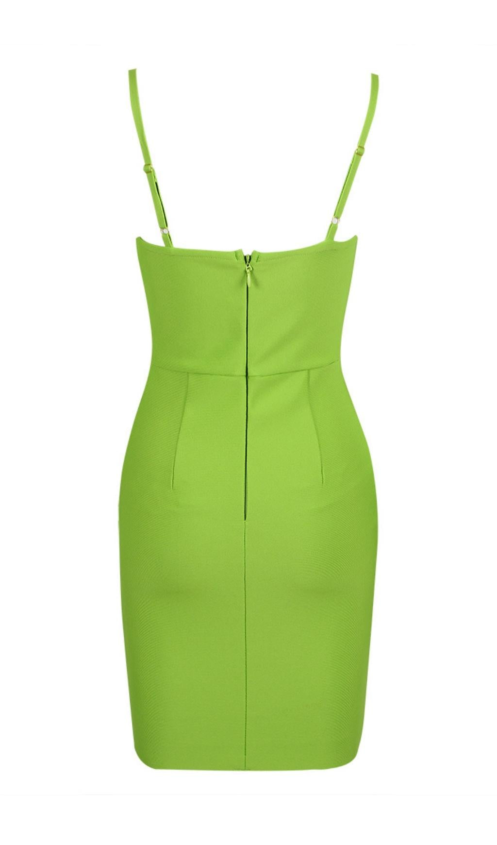 BANDAG MINI DRESS IN GREEN