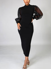 Mesh Long Sleeve Dress