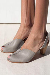 Plain Peep Toe Casual Date Sandals