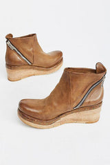 Zipper Ankle Wedges Boots