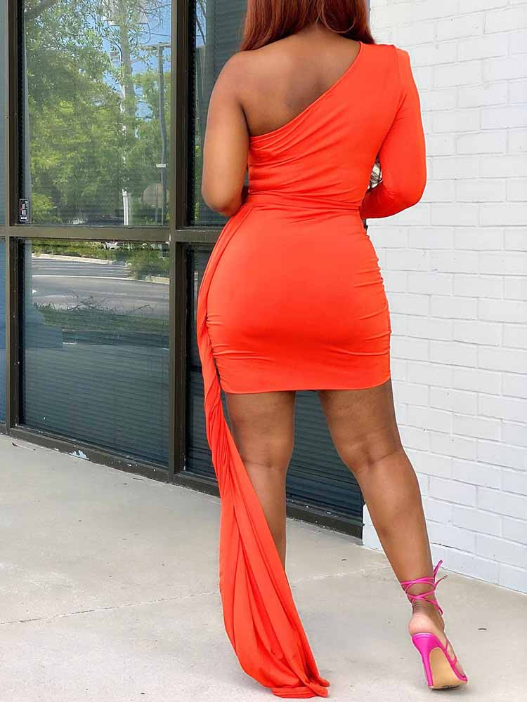 One Shoulder Ruched Party Dress