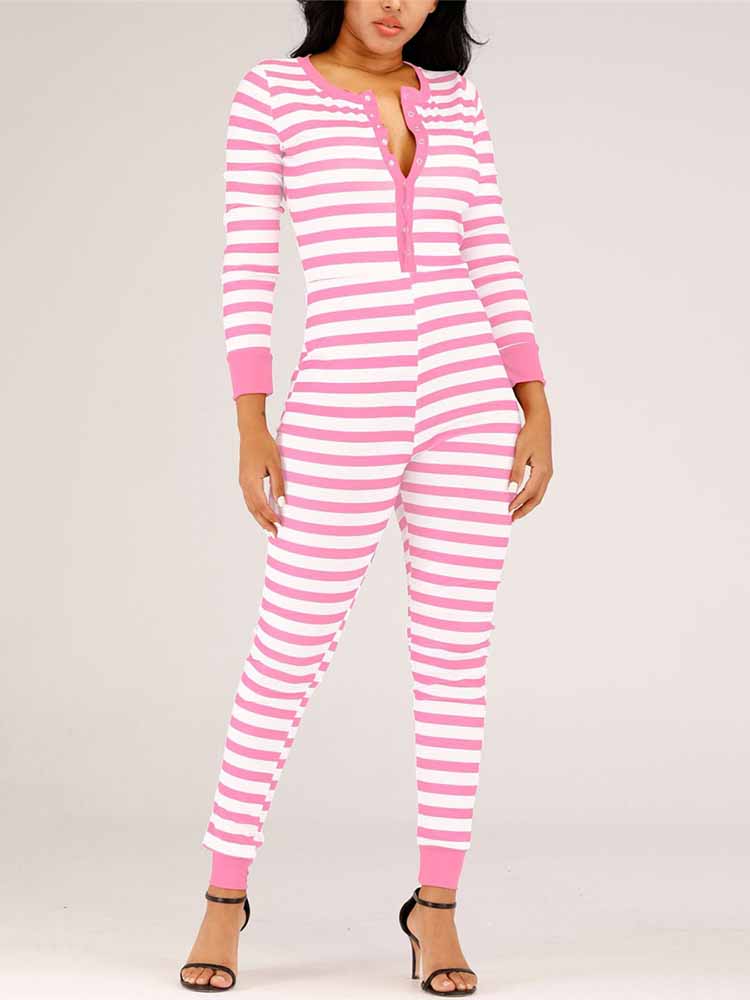 Christmas Striped Jumpsuit