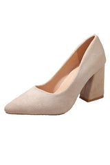 Classic Pointed Toe Chunky Pump