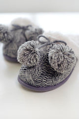 Pom Pom Crochet Fuzzy Slipper