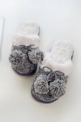 Pom Pom Crochet Fuzzy Slipper