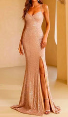 LIGHT PINK SEQUIN BACK CROSS-TIE MAXI DRESS