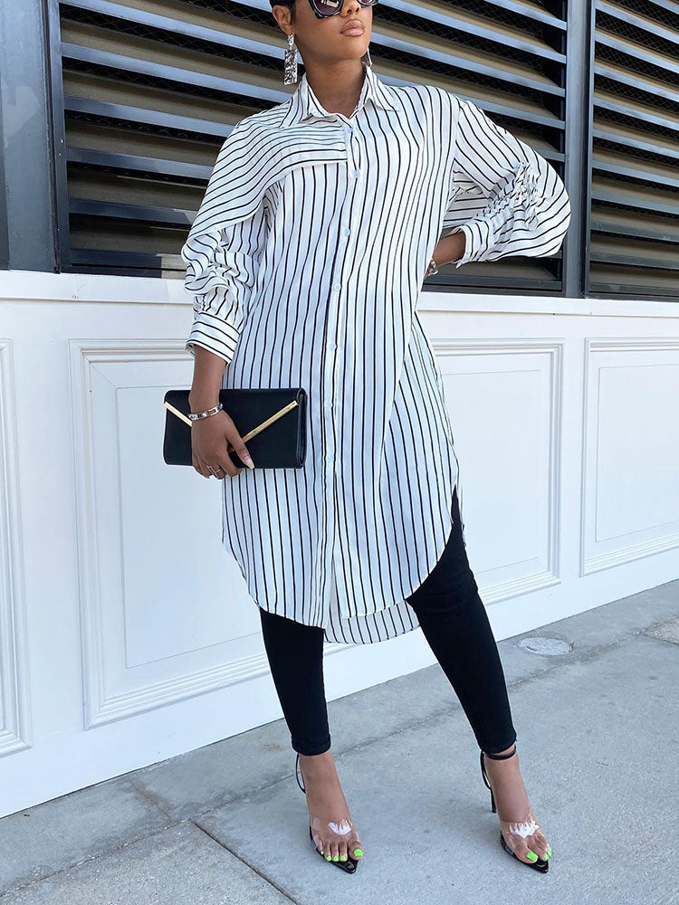 Casual Striped Print Shirts