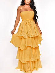 Layer Ruffle Maxi Dress