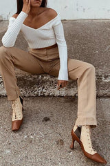 Vintage Zipper Lace Up Boots