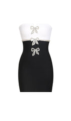 RHINESTONE BANDAGE MINI DRESS