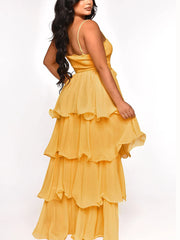 Layer Ruffle Maxi Dress