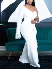 One shoulder Decor Jumpsuit