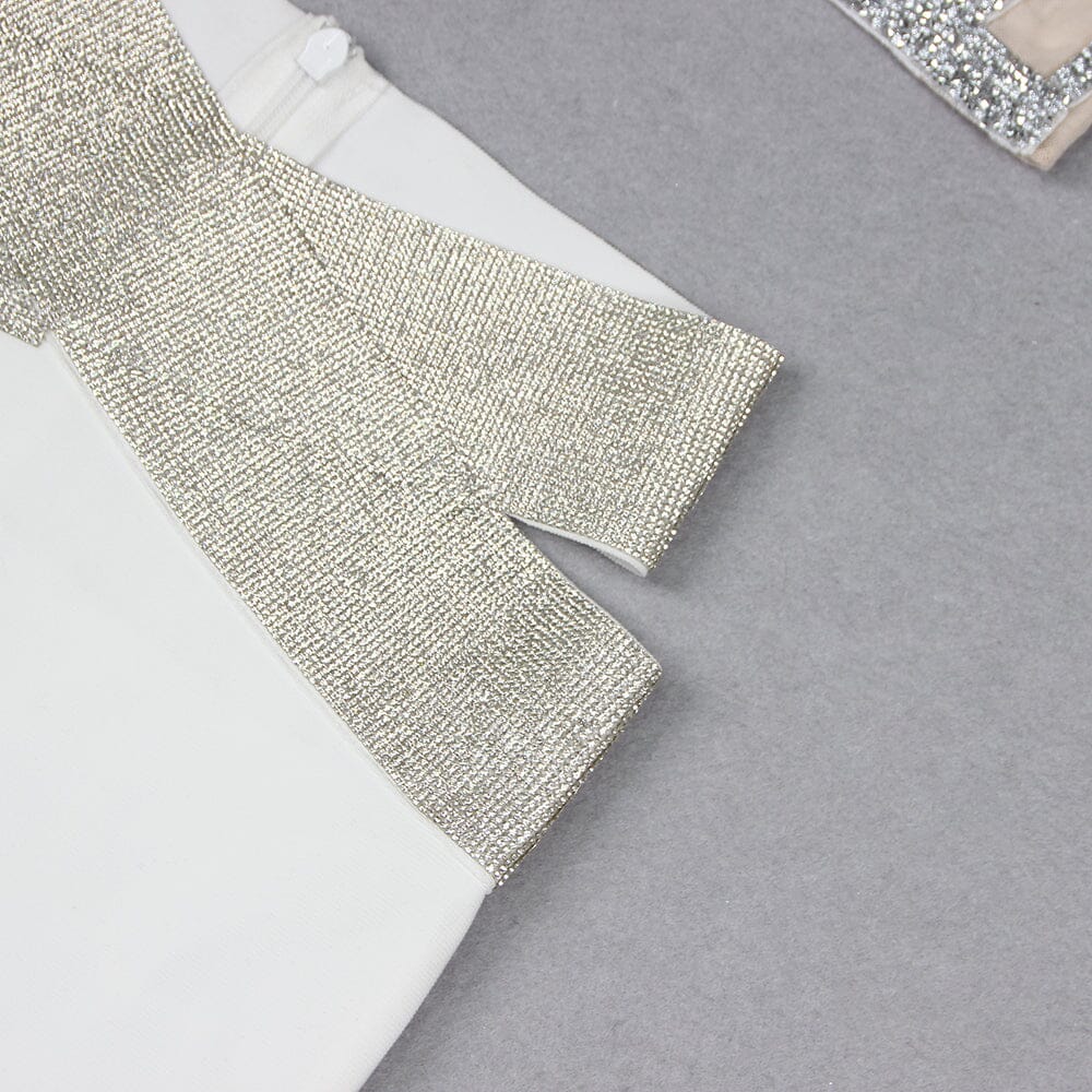 EMBELLISHED PERSPECTIVE TWO PIECE SET IN WHITE