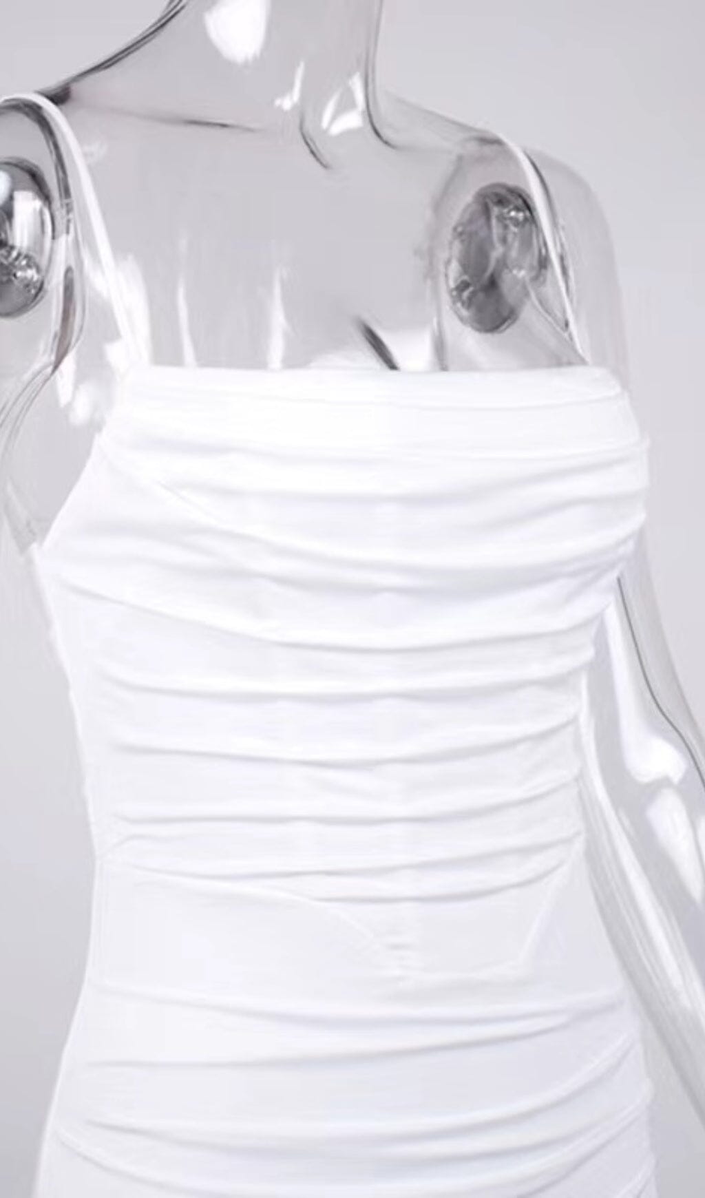 DRAPED CORSET MAXI DRESS IN WHITE