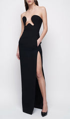 THEODORA BLACK MAXI BANDAGE DRESS