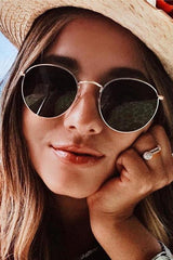 Oval Wayfarer Metal Sunglasses