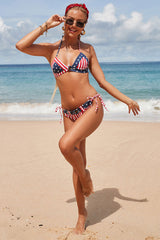 National flag Beachy Lace-Up Bikini