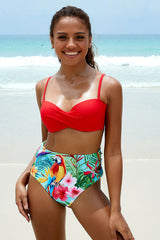 Natural Print Beachy Twisted Bikini