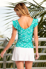 Paisley Print Glamorous Ruffle Sleeve Tankini