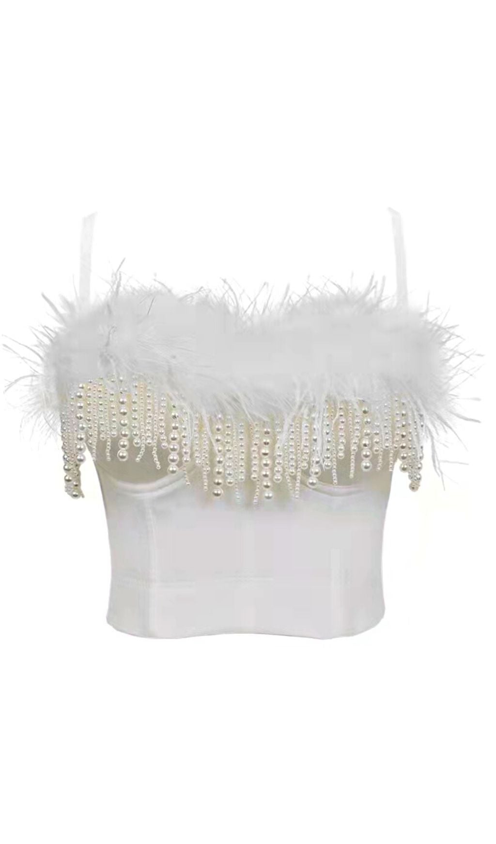 PEARL FEATHER CORSET TOP