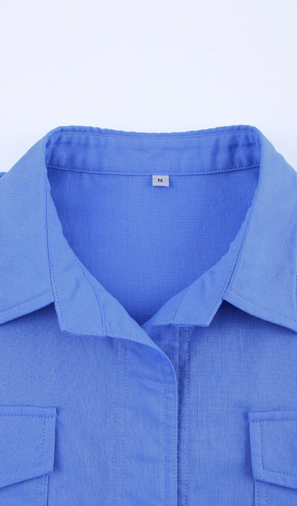 BRAWSTRING WAIST SHORT SHIRT IN BLUE