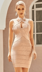 Bronzing bandage dress