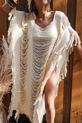 Solid Color Boho Tassel Beachwear