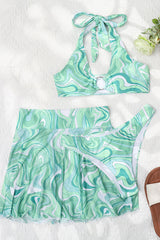 Ripple Print Modern O-ring Design Three Pieces