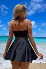 Mesh Patchwork Lowkey Skirted One Piece Swimwear