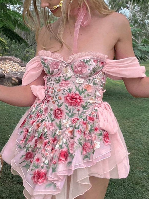 hendry floral mini dress in vintage floral bardot Bardot Women's Hendry Mini Shirt Dress