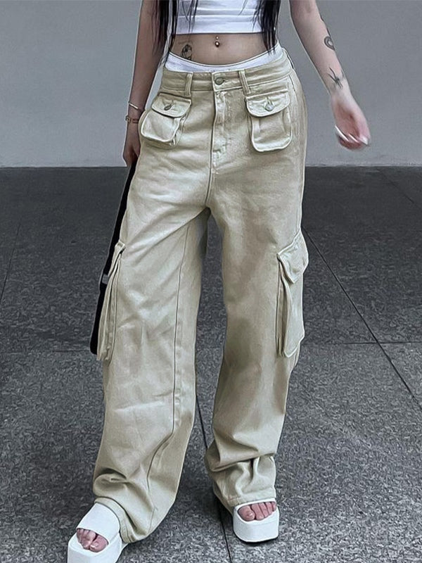 Vintage Khaki Baggy Cargo Jeans