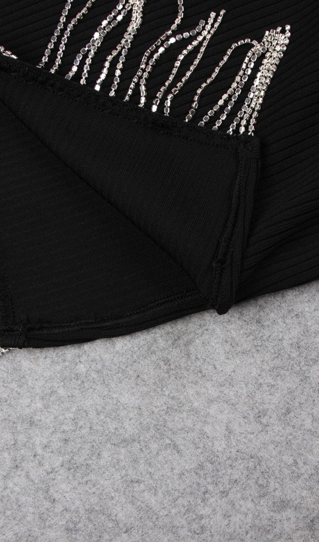 CHAIN MINI DRESS IN BLACK – Aesvs