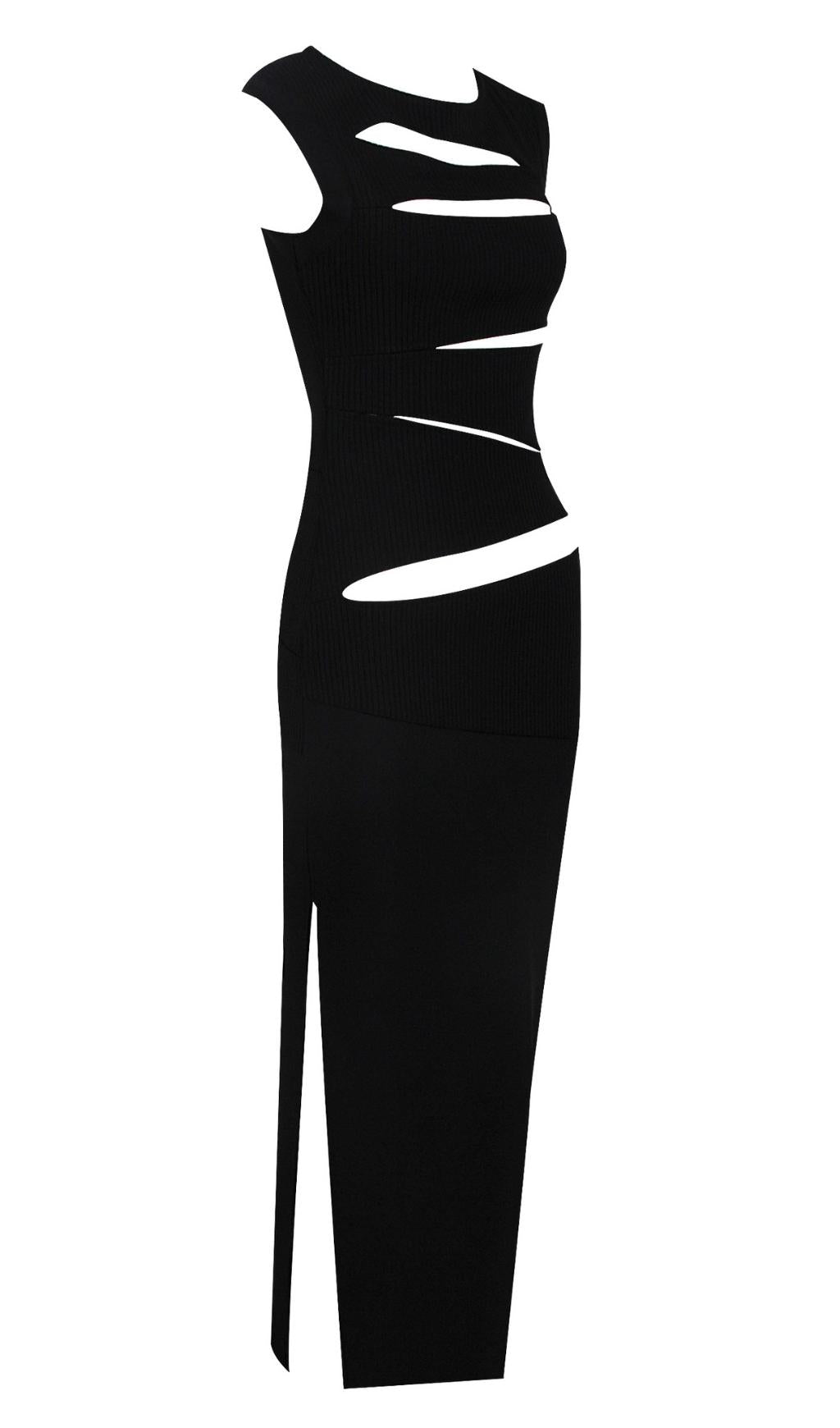 CUTOUT MAXI DRESS IN BLACK – Aesvs