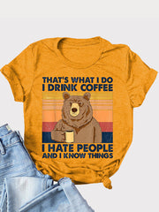 Cartoon Bear Print Tee