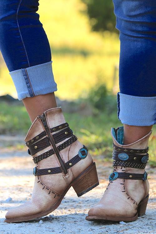 West Cowboy Chunky Heel Ankle Boots