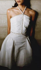 DIAMOND CHAIN DRESS IN WHITE