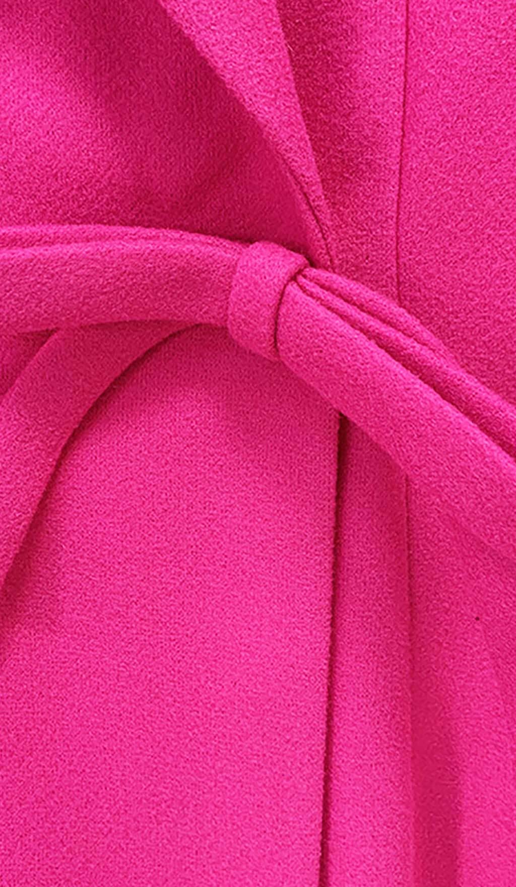 DOUBLE WOOL BLEND LONG COAT IN PINK