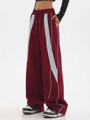 Piping Patchwork Baggy Sweatpants