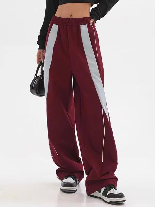 Piping Patchwork Baggy Sweatpants