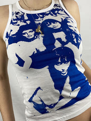 Vintage Girl Graphic Crop Tank Top