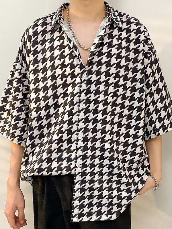 Men's Houndstooth Button Down Shirt