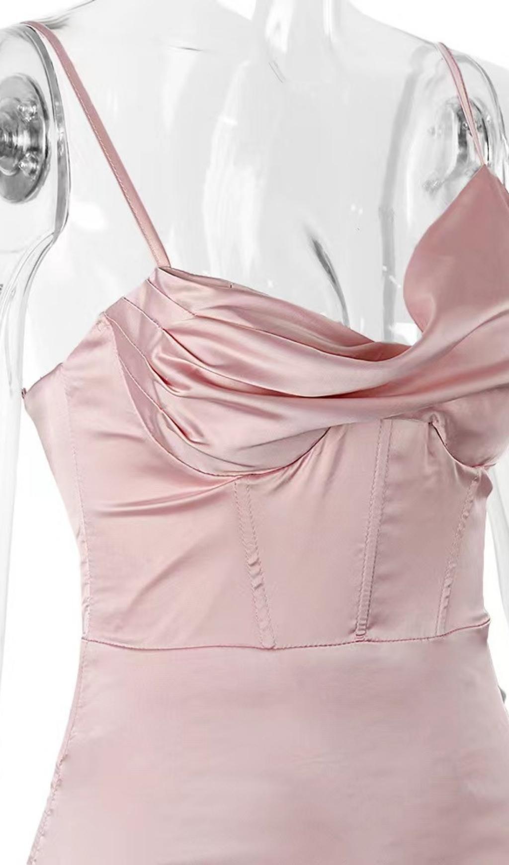FISHBONE MINI DRESS IN PINK