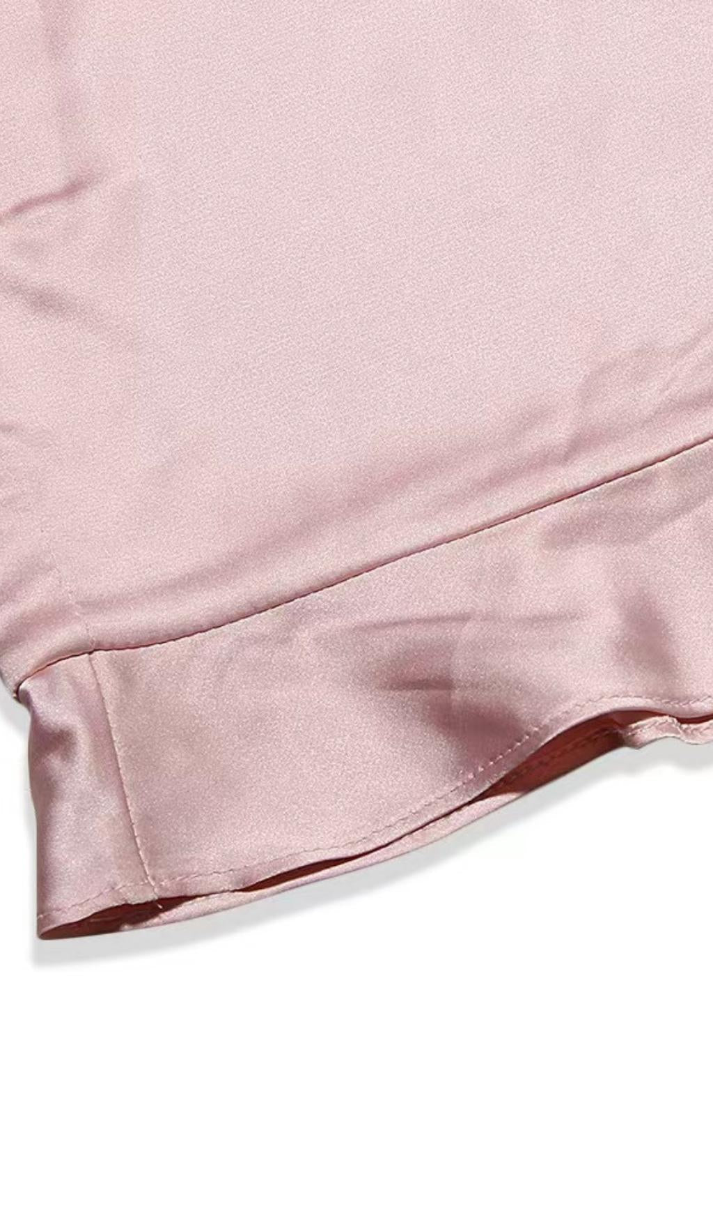 FISHBONE MINI DRESS IN PINK