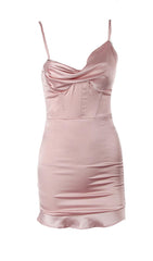 FISHBONE MINI DRESS IN PINK