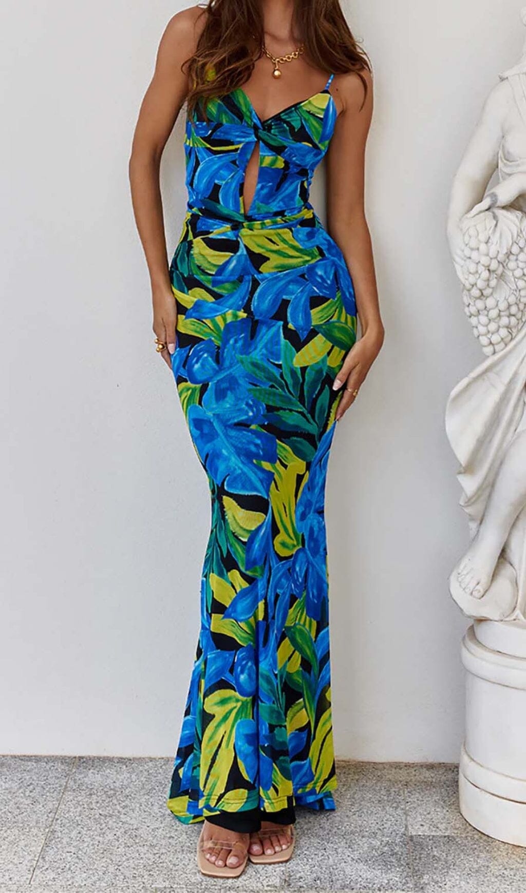 SHENHE Women's Halter Neck Backless Maxi Dress - Paisley Floral Print, Swing Long Sundress For Summer