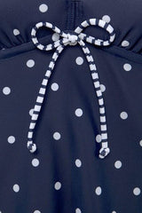 Polka Dot Stunning Lace-Up Tankini