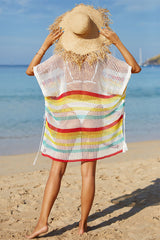 Rainbow Cute Hollow-Out Side Split Beachwear