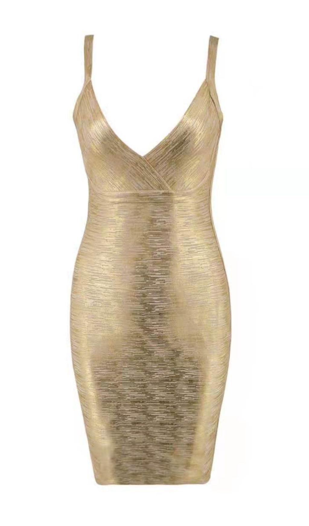 METALLIC BANDAGE DRESS