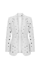 MIRROR SEQUIN DETAIL JACKET IN WHITE